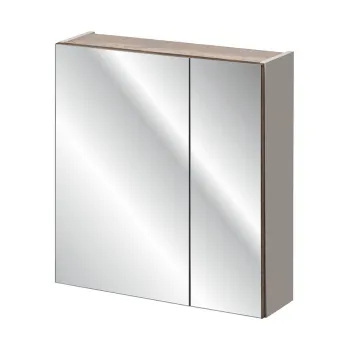 Cabinet cu oglinda si 2 usi, Santa Fe Taupe, Comad, 60x17x65 cm, PAL laminat, gri imagine