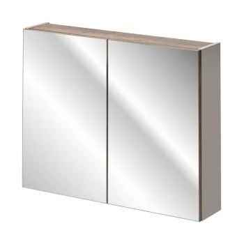 Cabinet cu oglinda si 2 usi, Santa Fe Taupe, Comad, 80x17x65 cm, PAL laminat, gri imagine