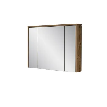 Cabinet cu oglinda si 3 usi, Hampton, Comad, 100x16x75 cm, PAL laminat, stejar huton imagine