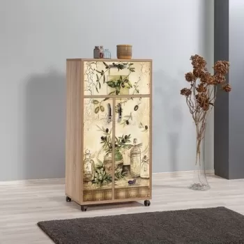 Cabinet cu roti pentru bucatarie Kiler 737, Vella, 60x36x116 cm imagine