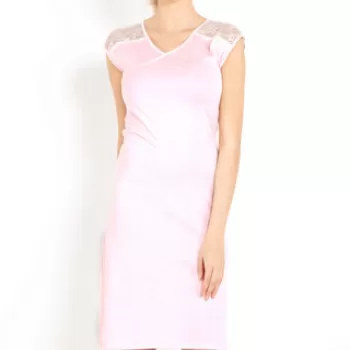 Camasa de noapte, 995MRE1408 - S/M, Miorre, 50% bumbac/50% modal, Roz pudra imagine