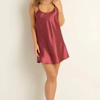 Camasa de noapte, 995MRE1688 - XL/XXL, Miorre, Poliester, Rosu claret imagine
