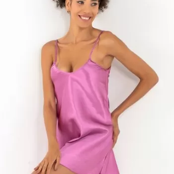 Camasa de noapte, 995MRE1709 - S/M, Miorre, Poliester, Roz prafuit imagine