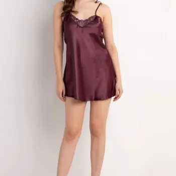 Camasa de noapte, 995MRE1764 - S/M, Miorre, Poliester, Magenta imagine