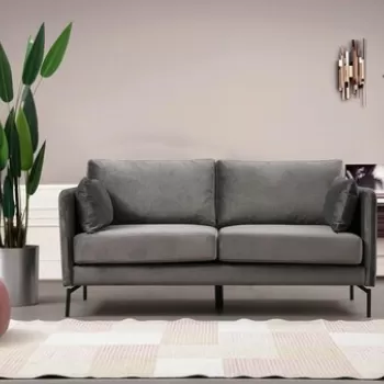 Canapea 2 locuri, Artie, 560ARE1314, Lemn de fag / PAL, Gri imagine