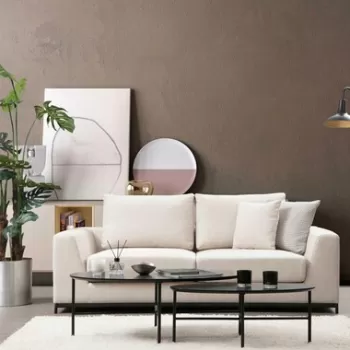 Canapea 2 locuri, Artie, 560ARE1317, Lemn de fag / PAL, Bej imagine