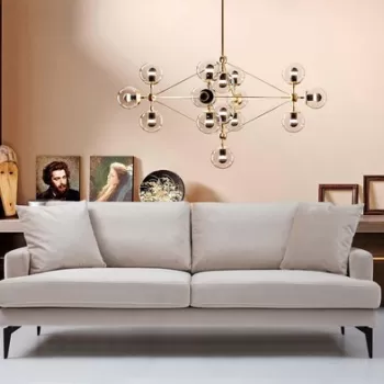 Canapea 2 locuri, Artie, 560ARE1363, Lemn de fag / PAL, Bej imagine