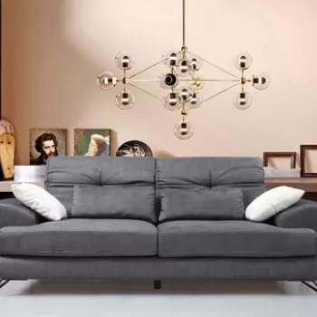 Canapea 2 locuri, Artie, 560ARE1501, Lemn de fag / PAL, Antracit imagine