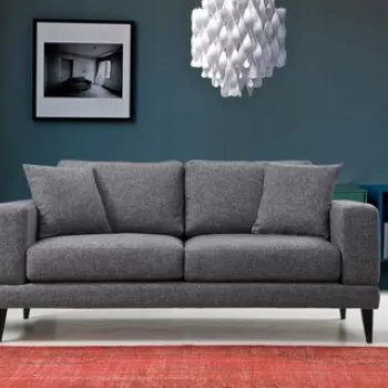 Canapea 2 locuri, Artie, 560ARE1504, Lemn de fag / PAL, Gri inchis imagine