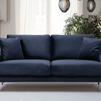 Canapea 2 locuri, Artie, 560ARE1505, Lemn de fag / PAL, Albastru navy imagine