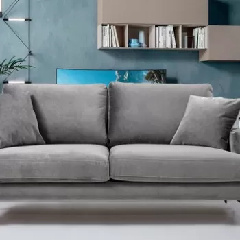 Canapea 2 locuri, Artie, 560ARE1506, Lemn de fag / PAL, Gri imagine