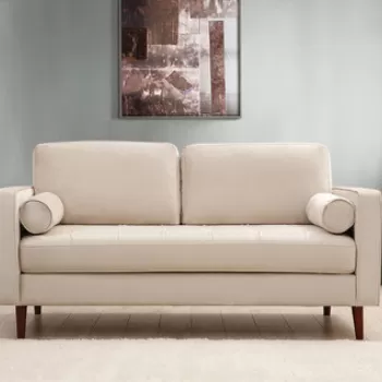 Canapea 2 locuri, Artie, 560ARE1513, Lemn de fag / PAL, Bej imagine