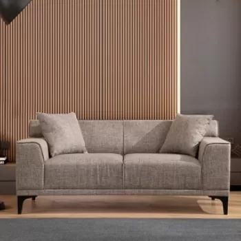 Canapea 2 locuri, Artie, 560ARE1524, Lemn de fag / PAL, Cafeniu imagine