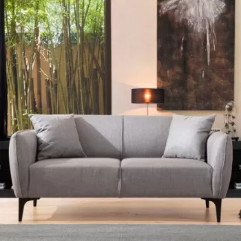 Canapea 2 locuri, Artie, 560ARE1532, Lemn de fag / PAL, Gri imagine