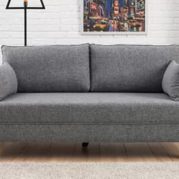 Canapea 2 locuri, Balcab Home, 825BLC1498, Lemn / MDF, Gri imagine