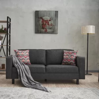 Canapea 2 locuri, Balcab Home, 825BLC2735, Lemn de fag, Antracit imagine