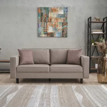 Canapea 2 locuri, Balcab Home, 825BLC2736, Lemn de fag, Crem imagine