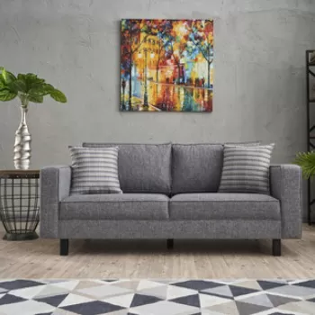 Canapea 2 locuri, Balcab Home, 825BLC2737, Lemn de fag, Gri imagine