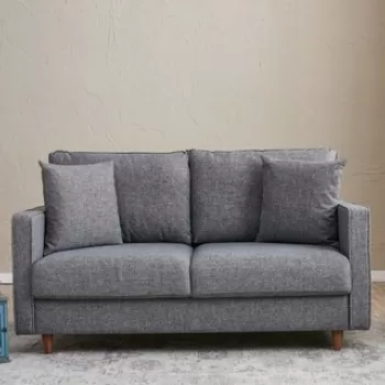 Canapea 2 locuri, Balcab Home, 825BLC2772, Lemn de brad / PAL, Gri imagine