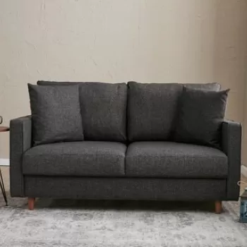 Canapea 2 locuri, Balcab Home, 825BLC2773, Lemn de brad / PAL, Antracit imagine