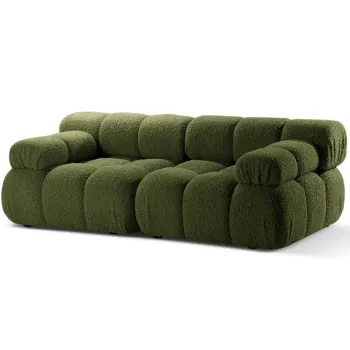 Canapea 2 locuri, Bellis-213, Micadoni Home, 188x94x70 cm, tesatura boucle, verde imagine