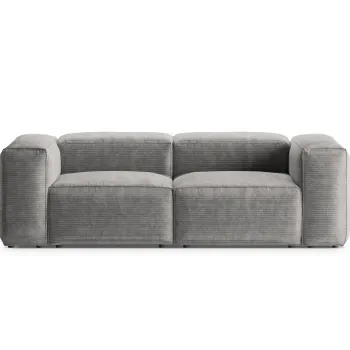 Canapea 2 locuri, Bergamo, Cosmopolitan Design, 224x108x70 cm, catifea chenille raiata, gri deschis imagine