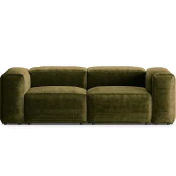 Canapea 2 locuri, Bergamo, Cosmopolitan Design, 224x108x70 cm, catifea chenille raiata, verde imagine