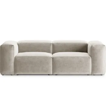 Canapea 2 locuri, Bergamo, Cosmopolitan Design, 224x108x70 cm, tesatura structurata, bej imagine