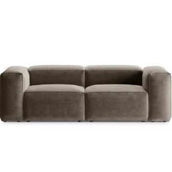 Canapea 2 locuri, Bergamo, Cosmopolitan Design, 224x108x70 cm, tesatura structurata, cappuccino imagine