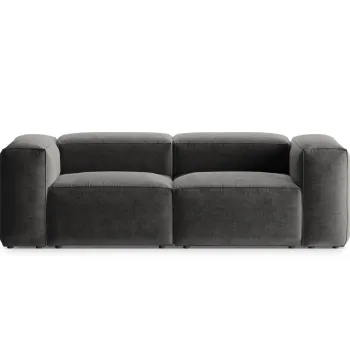 Canapea 2 locuri, Bergamo, Cosmopolitan Design, 224x108x70 cm, tesatura structurata, grafit imagine