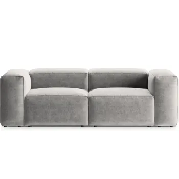 Canapea 2 locuri, Bergamo, Cosmopolitan Design, 224x108x70 cm, tesatura structurata, gri deschis imagine