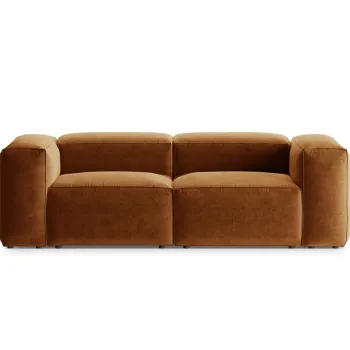 Canapea 2 locuri, Bergamo, Cosmopolitan Design, 224x108x70 cm, tesatura structurata, gri maro imagine