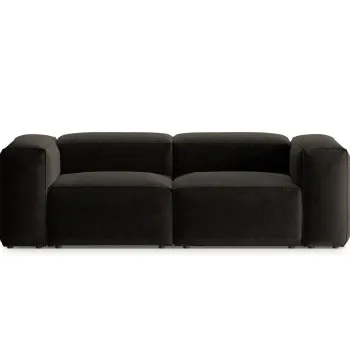 Canapea 2 locuri, Bergamo, Cosmopolitan Design, 224x108x70 cm, tesatura structurata, negru imagine