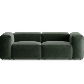 Canapea 2 locuri, Bergamo, Cosmopolitan Design, 224x108x70 cm, tesatura structurata, verde muschi imagine