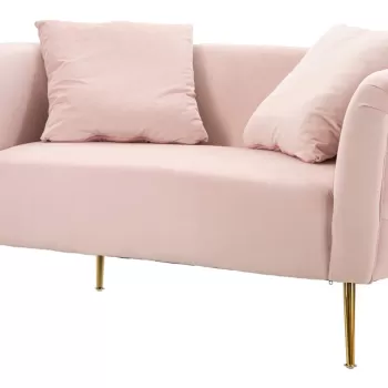 Canapea 2 locuri Bucarest, Mauro Ferretti, 127 x 74 x 71 cm, catifea, roz imagine