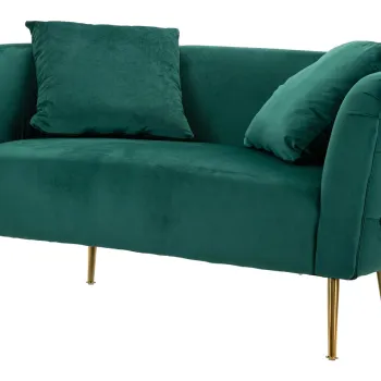 Canapea 2 locuri Bucarest, Mauro Ferretti, 127 x 74 x 71 cm, catifea, verde imagine