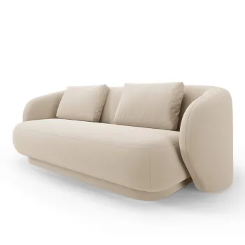 Canapea 2 locuri, Camden, Cosmopolitan Design, 169x102x72 cm, catifea, bej imagine