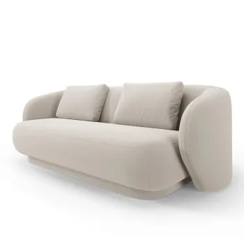 Canapea 2 locuri, Camden, Cosmopolitan Design, 169x102x72 cm, catifea, bej deschis imagine