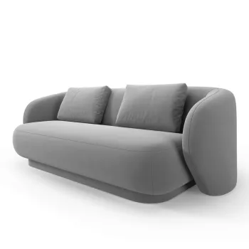 Canapea 2 locuri, Camden, Cosmopolitan Design, 169x102x72 cm, catifea, gri deschis imagine