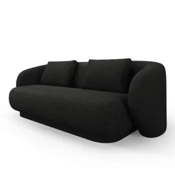 Canapea 2 locuri, Camden, Cosmopolitan Design, 169x102x72 cm, tesatura chenille, negru imagine
