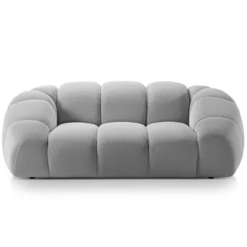 Canapea 2 locuri, Diana-191, Micadoni Home, 214x114x72 cm, tesatura 3D Sonic, argintiu imagine