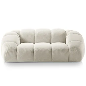 Canapea 2 locuri, Diana-191, Micadoni Home, 214x114x72 cm, tesatura 3D Sonic, bej deschis imagine