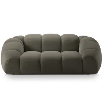 Canapea 2 locuri, Diana-191, Micadoni Home, 214x114x72 cm, tesatura 3D Sonic, gri otel imagine