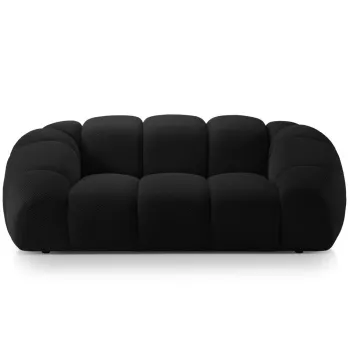 Canapea 2 locuri, Diana-191, Micadoni Home, 214x114x72 cm, tesatura 3D Sonic, negru imagine