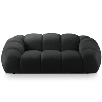 Canapea 2 locuri, Diana-192, Micadoni Home, 214x114x72 cm, catifea structurata, antracit imagine