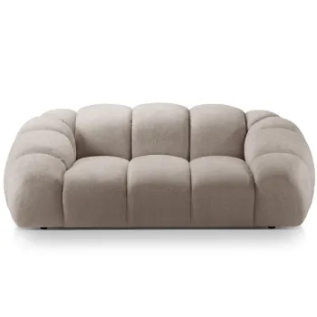 Canapea 2 locuri, Diana-192, Micadoni Home, 214x114x72 cm, catifea structurata, bej inchis imagine