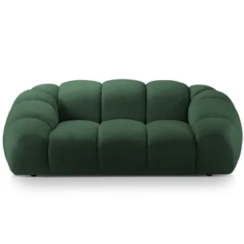 Canapea 2 locuri, Diana-192, Micadoni Home, 214x114x72 cm, catifea structurata, verde imagine
