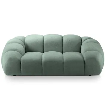 Canapea 2 locuri, Diana-192, Micadoni Home, 214x114x72 cm, catifea structurata, verde menta imagine