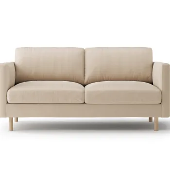 Canapea 2 locuri, Eden, Micadoni, 146x92x90 cm, catifea, bej nude imagine