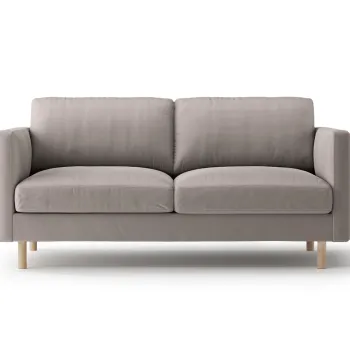 Canapea 2 locuri, Eden, Micadoni, 146x92x90 cm, catifea, gri beton imagine